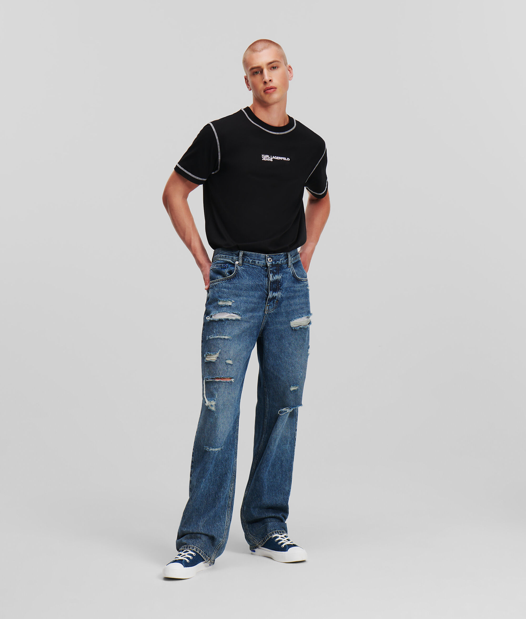 (image for) High Quality KLJ DISTRESSED RELAXED JEANS